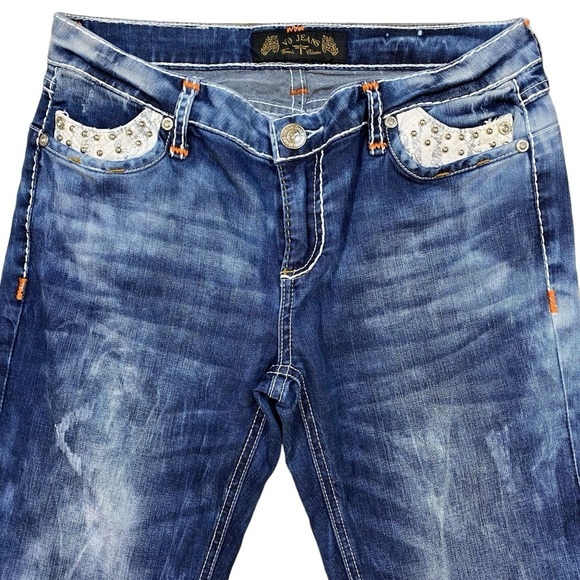 VO‎ Jeans Trendy Tie-Dye Style Blue Straight Legs Jeans Size 30 - Picture 2 of 16